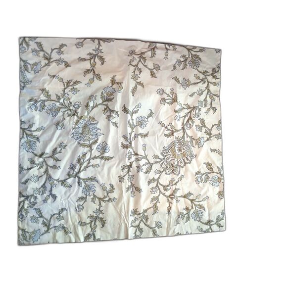 Pottery Barn Floral Botanical Euro Sham Made in Israel Blue Gray Cotton 26x26 - Picture 3 of 3